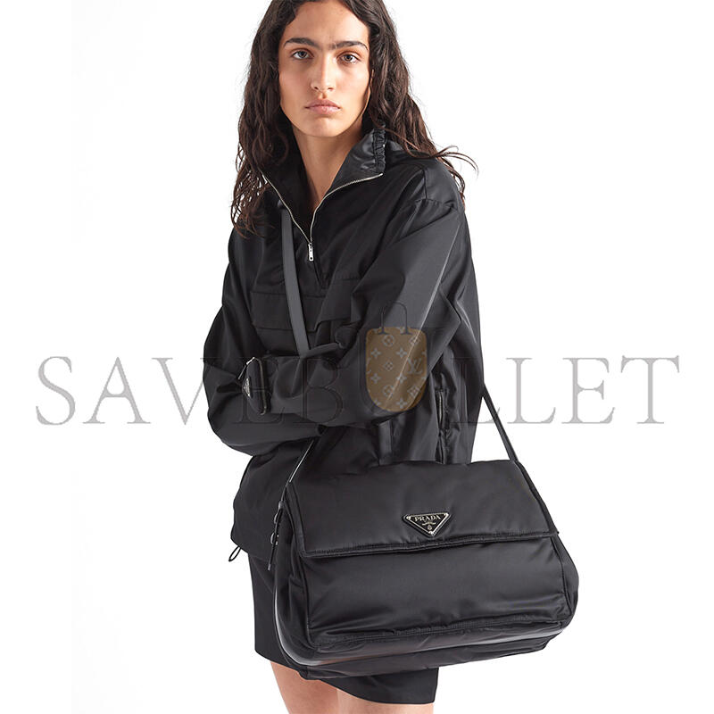 Pra*a large stuffed re-nylon shoulder bag 1bd256 (36*28*14cm)